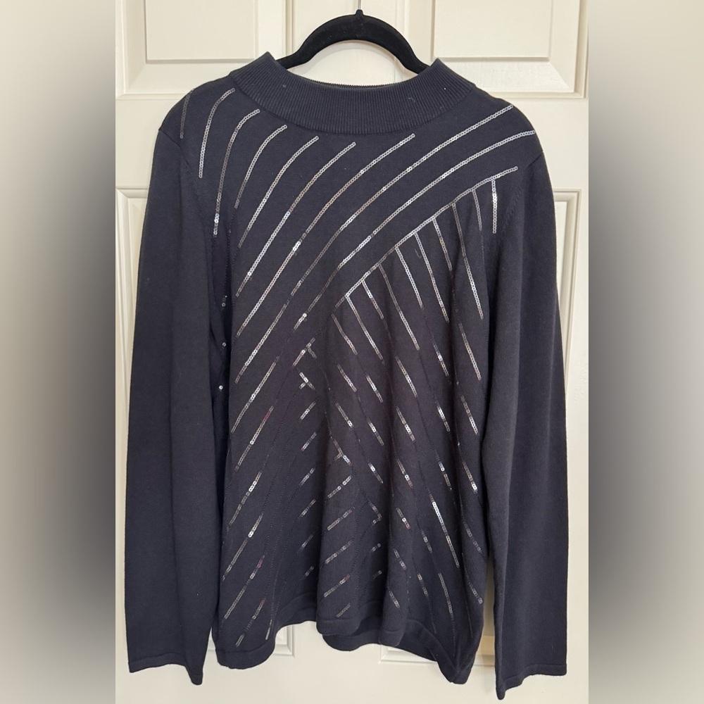 Black sequined Joan Rivers sweater​